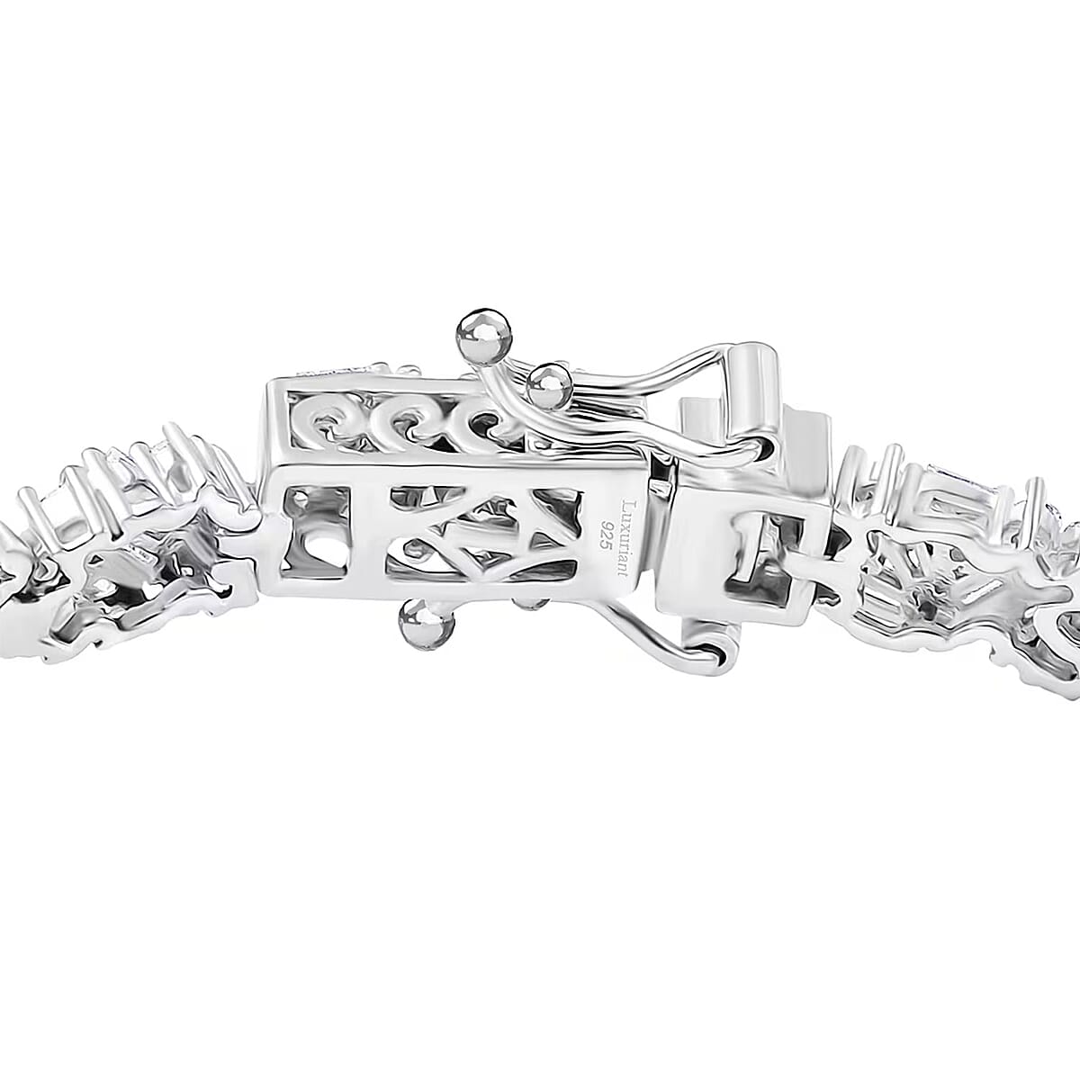 Luxuriant Lab Grown Diamond G-H SI 4.00 ctw Matrix Link Bracelet in Rhodium Over Sterling Silver (7.25 In) image number 7