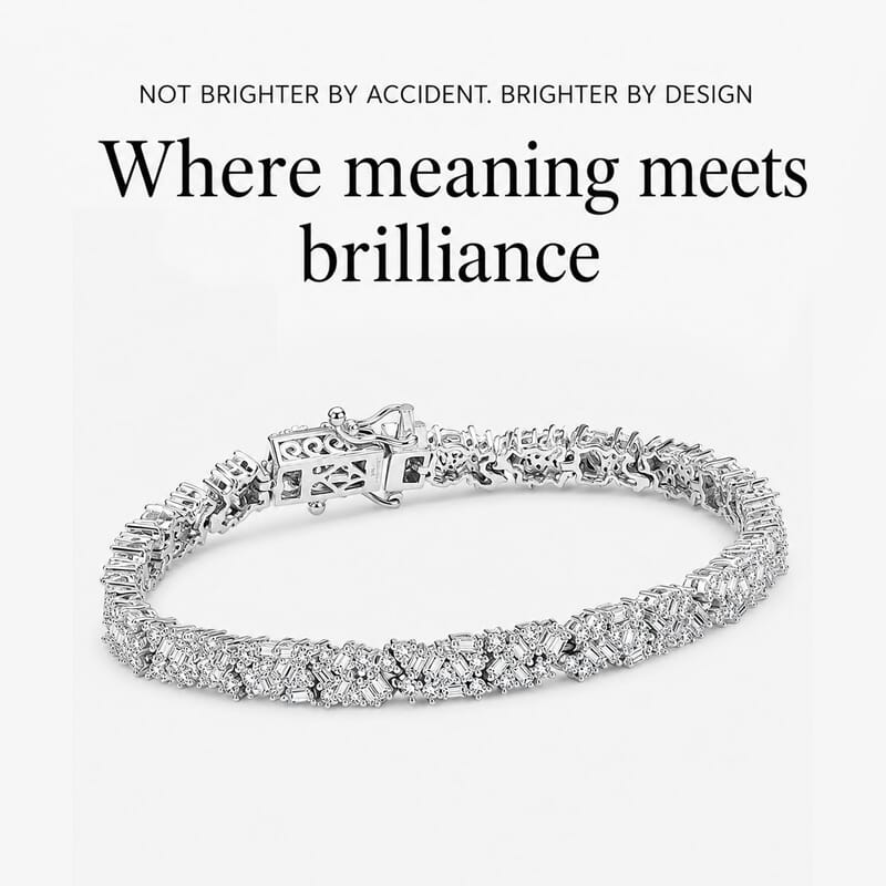Luxuriant Lab Grown Diamond G-H SI 4.00 ctw Matrix Link Bracelet in Rhodium Over Sterling Silver (8.00 In)