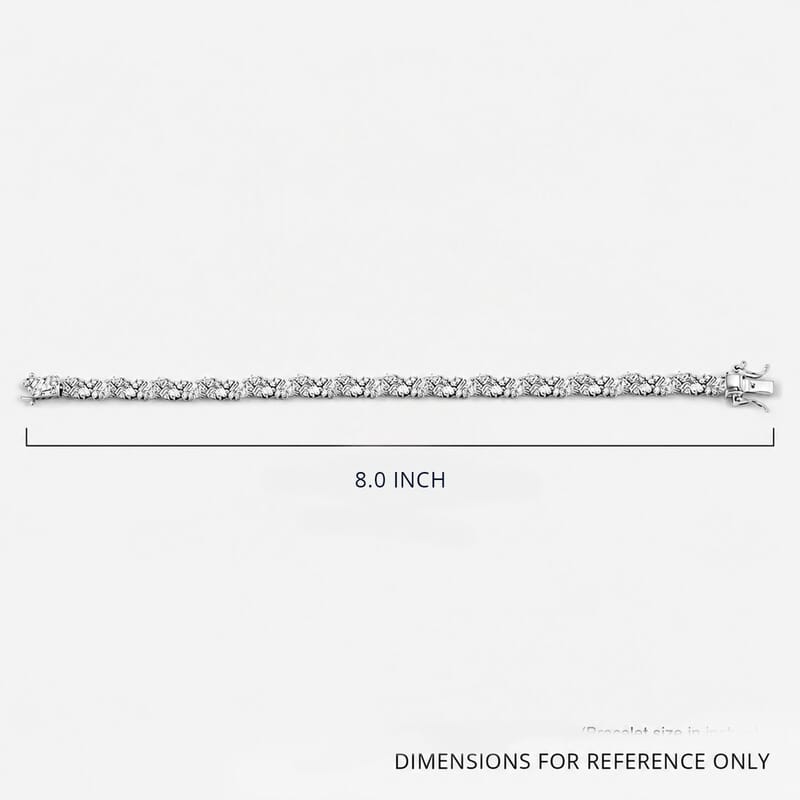 Luxuriant Lab Grown Diamond G-H SI 4.00 ctw Matrix Link Bracelet in Rhodium Over Sterling Silver (8.00 In)