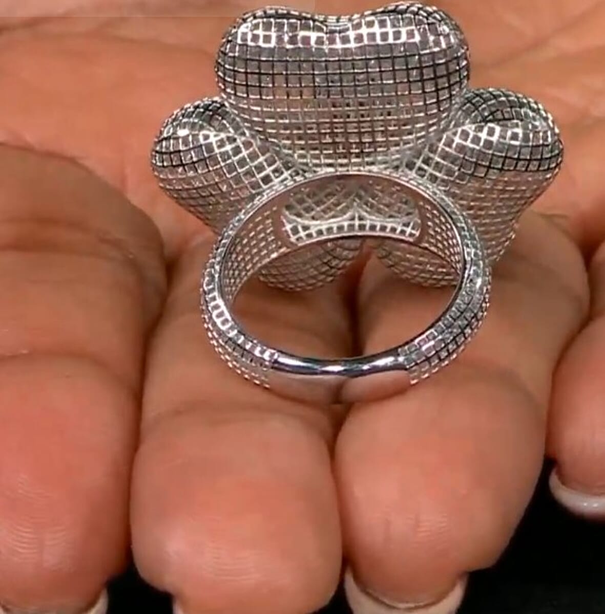 D'Joy Orchid Floral Ring in Rhodium Over Sterling Silver (Size 10.0) 6.25 Grams image number 2