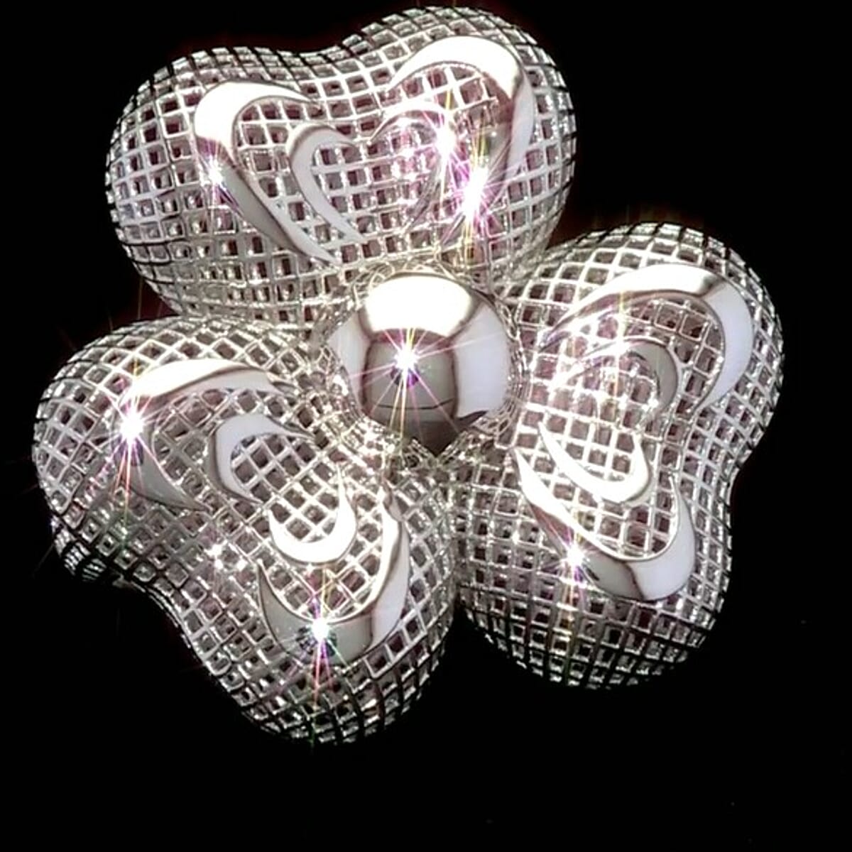 D'Joy Orchid Floral Ring in Rhodium Over Sterling Silver (Size 10.0) 6.25 Grams image number 4