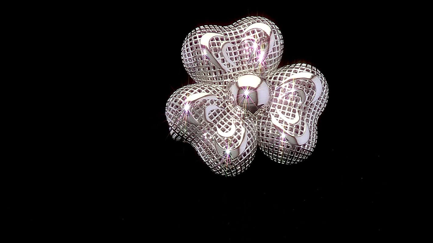 D'Joy Rhodium Over Sterling Silver Orchid Floral Ring (Size 10.0) (6.25 g)