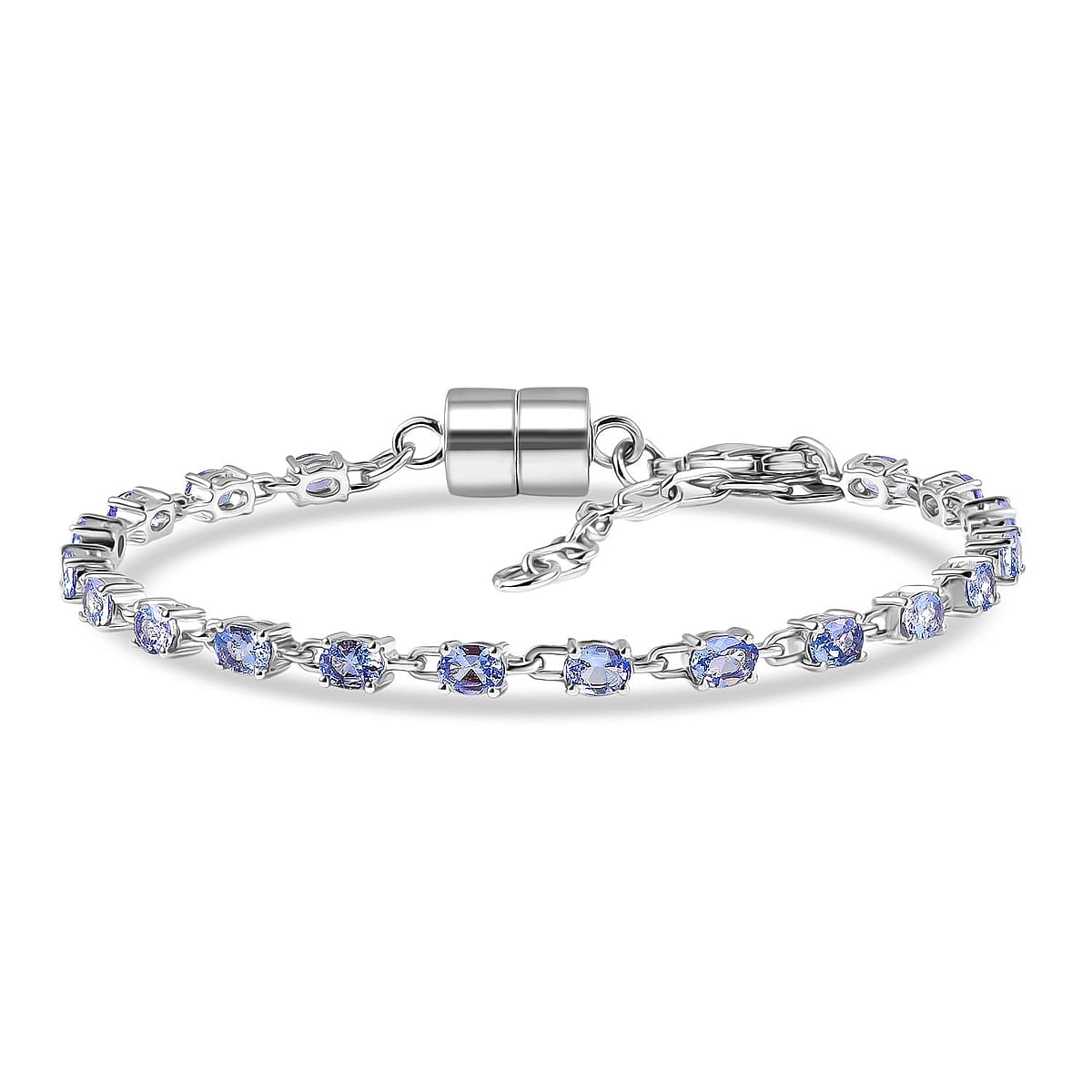 Doorbuster EverTrue Tanzanite River of Serenity Bracelet in Platinum Bond (6.5-8.0In) 3.30 ctw image number 0