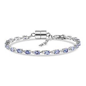 Doorbuster EverTrue Tanzanite 3.30 ctw River of Serenity Bracelet in Platinum Bond (6.5-8.0In) (Del. in 10-12 Days) 