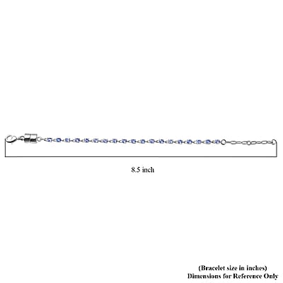 EverTrue Tanzanite 3.30 ctw River of Serenity Bracelet in Platinum Bond (6.5-8.0In)