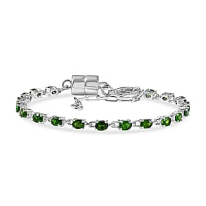 Doorbuster EverTrue Chrome Diopside 3.80 ctw River of Serenity Bracelet in Platinum Bond (6.50-8.0In) (Del. in 10-12 Days)