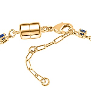  EverTrue Kashmir Kyanite 4.60 ctw River of Serenity Bracelet in 18K Yellow Gold Plated (6.5-8.0In)