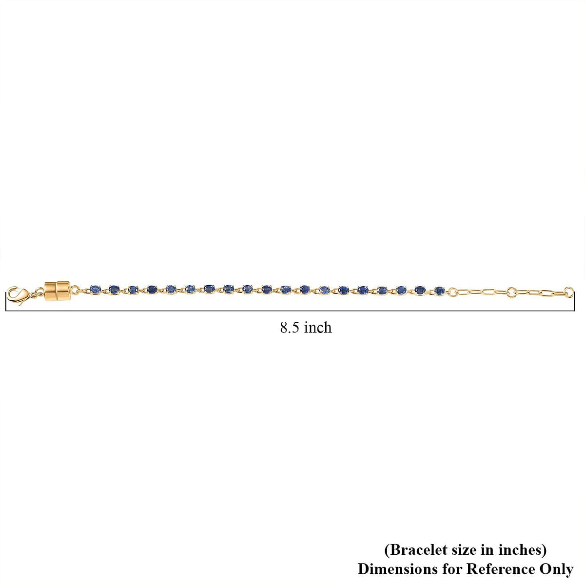 Doorbuster EverTrue Kashmir Kyanite 4.60 ctw River of Serenity Bracelet in 18K Yellow Gold Plated (6.5-8.0In) (Del. in 10-12 Days)  image number 4