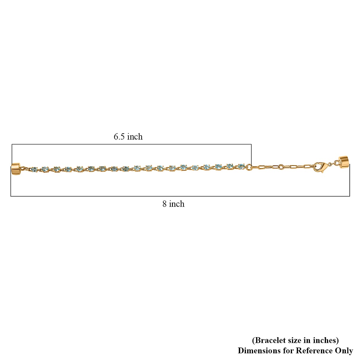 Doorbuster EverTrue Madagascar Blue Apatite 4.00 ctw River of Serenity Bracelet in 18K YG Plated (6.5-8.0In) (Del. in 10-12 Days)  image number 4