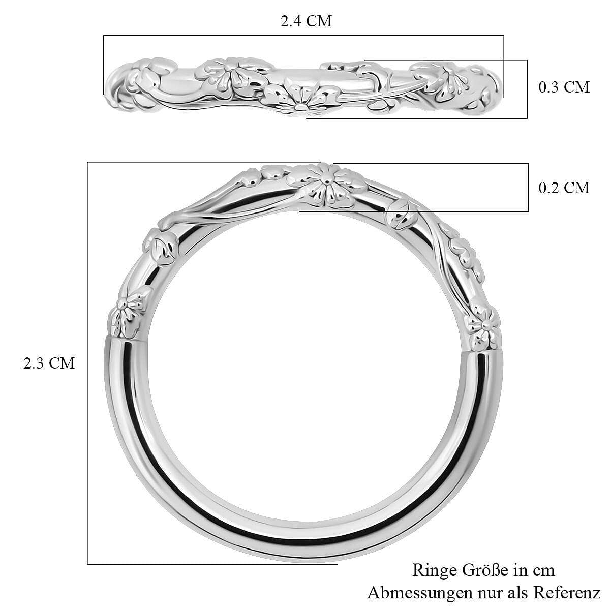 Fancy Ring in 999 Platinum (Size 5.5) 1.1 Grams