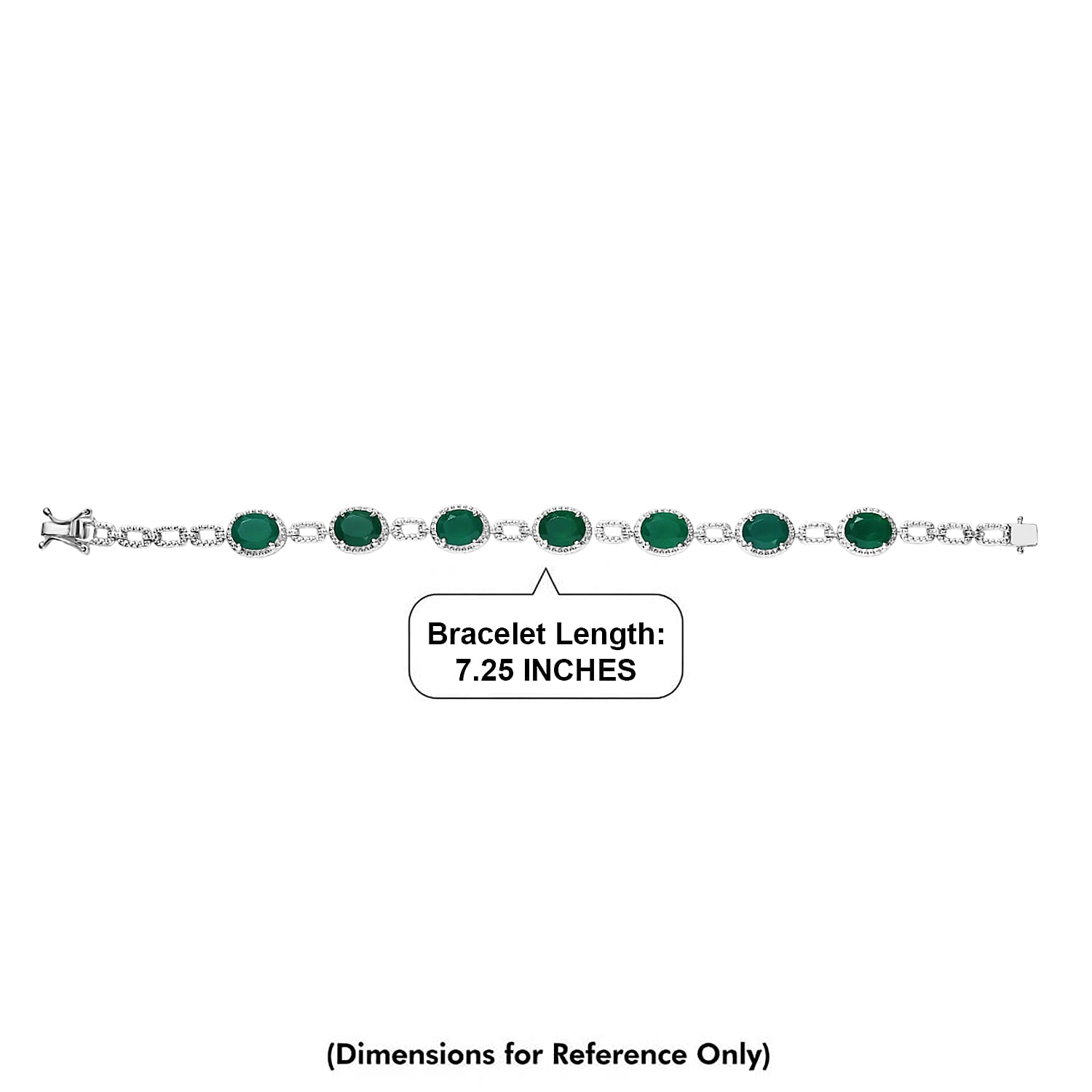 EverTrue Verde Onyx 12.80 ctw Bracelet in Platinum Bond (7.25 In)