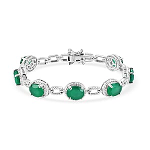 EverTrue Verde Onyx 12.80 ctw Bracelet in Platinum Bond (6.50 In)