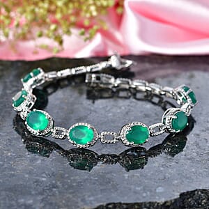 EverTrue Verde Onyx 12.80 ctw Bracelet in Platinum Bond (6.50 In)