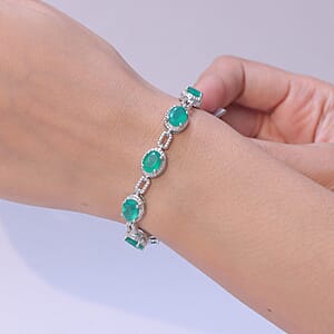 EverTrue Verde Onyx 12.80 ctw Bracelet in Platinum Bond (6.50 In)