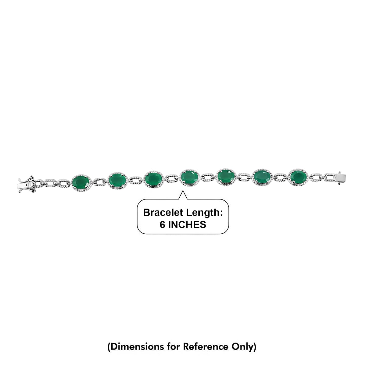 EverTrue Verde Onyx 12.80 ctw Bracelet in Platinum Bond (6.50 In) image number 4