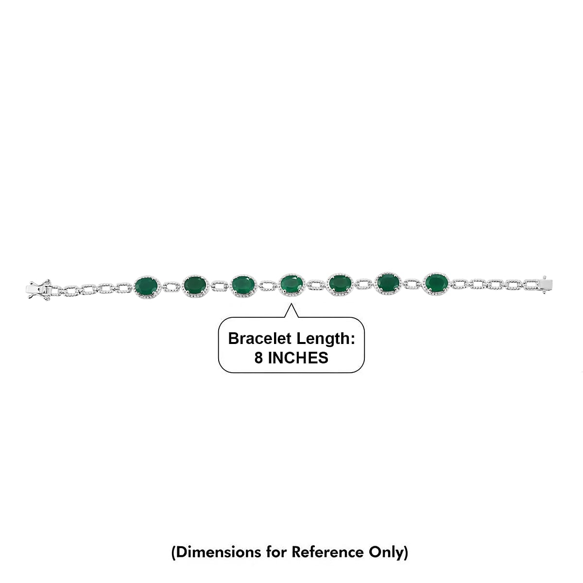 EverTrue Verde Onyx 12.80 ctw Bracelet in Platinum Bond (8.00 In) image number 4