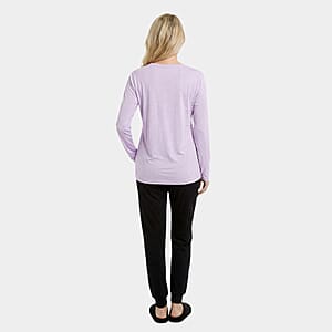 Tamsy Purple Top with Black Jogger Lounge Set - XL
