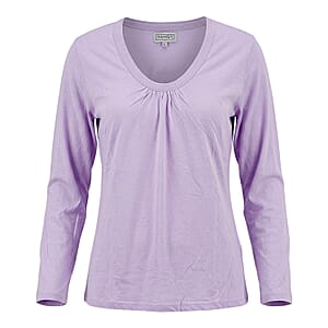 Tamsy Purple Top with Black Jogger Lounge Set - XL