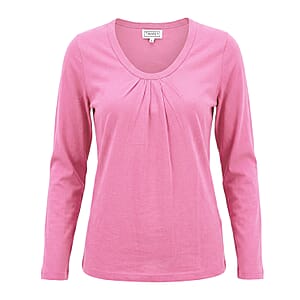 Tamsy Pink Top with Gray Jogger Lounge Set - M