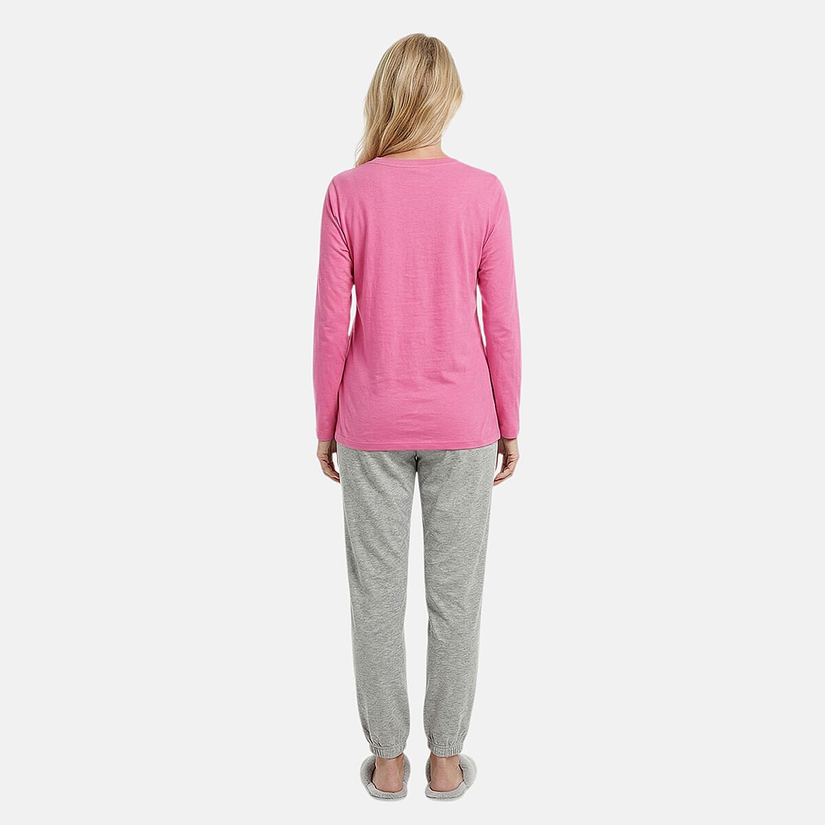 Tamsy Pink Top with Gray Jogger Lounge Set - XL image number 2