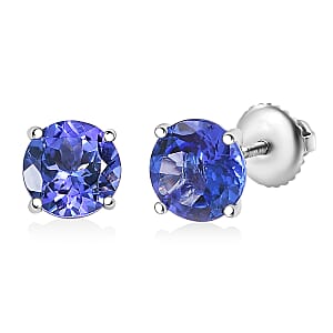 Luxoro 14K White Gold AAA Tanzanite Earrings 1.75 ctw