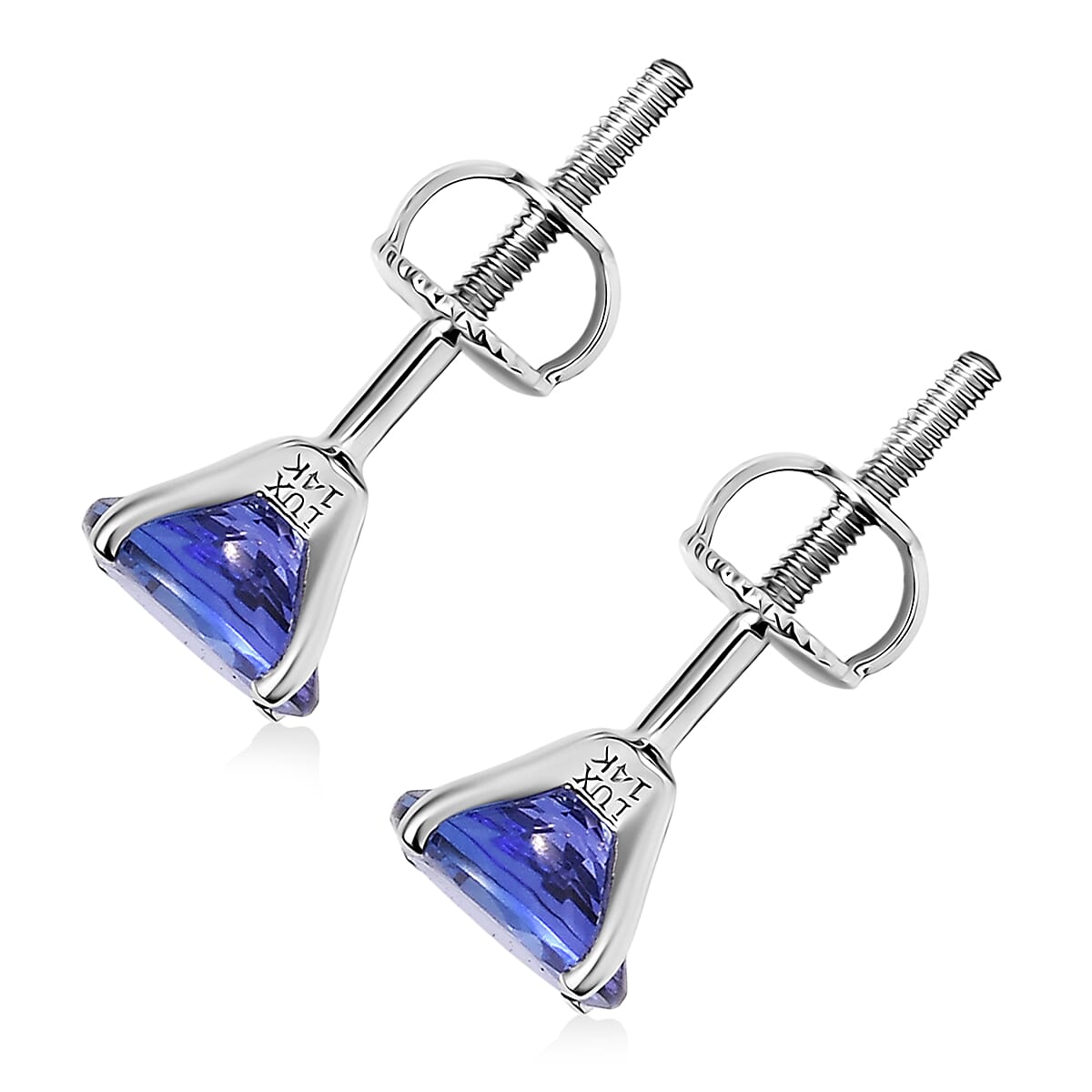 Luxoro 14K White Gold AAA Tanzanite Earrings 1.75 ctw image number 4