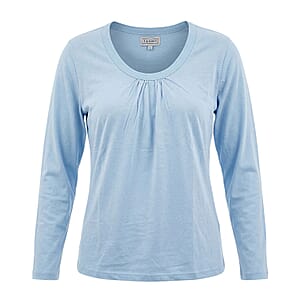 Tamsy Light Blue Top with Black Jogger Lounge Set - L