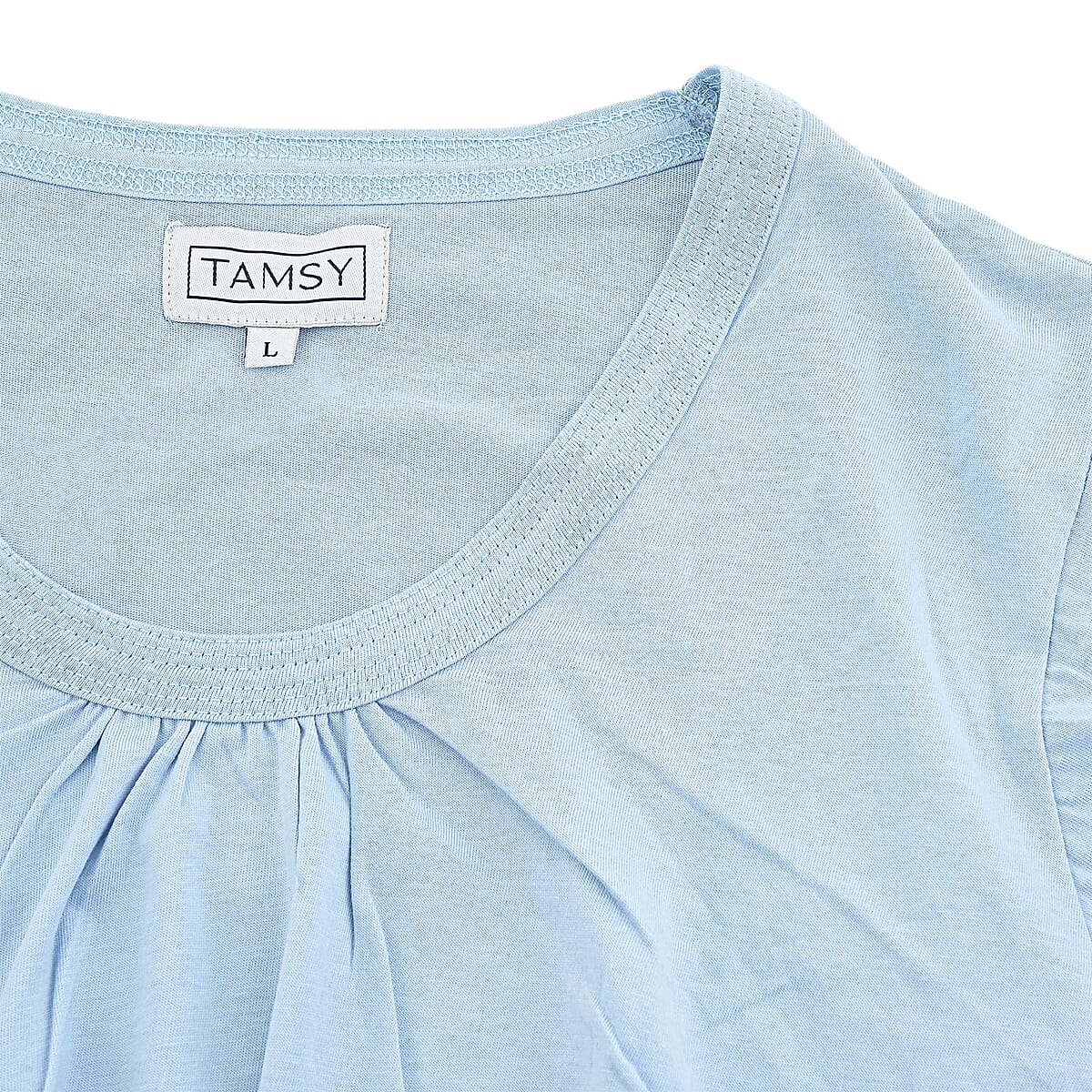 Tamsy Light Blue Top with Black Jogger Lounge Set - L image number 5