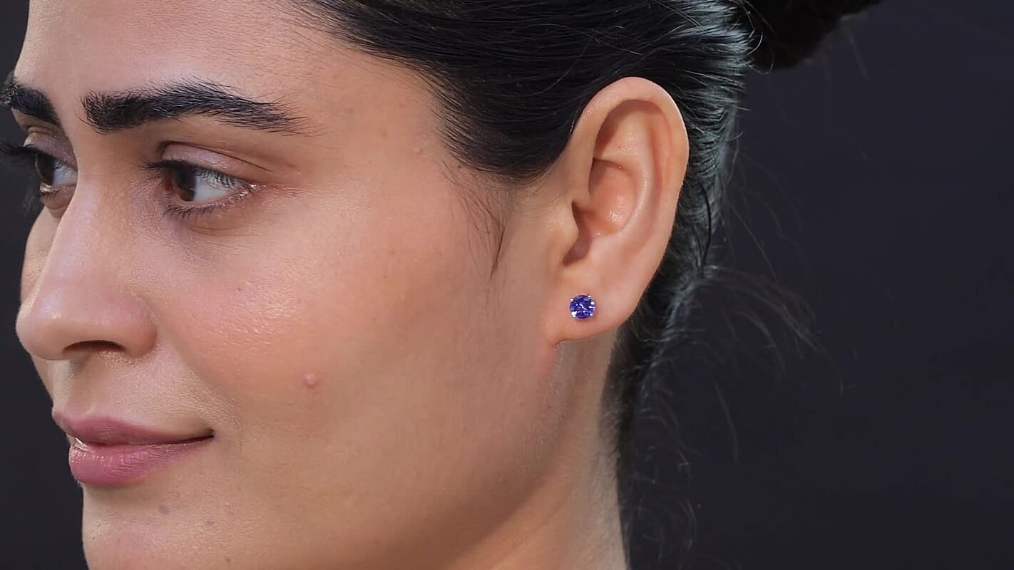 Luxoro 14K White Gold AAA Tanzanite Earrings 1.75 ctw