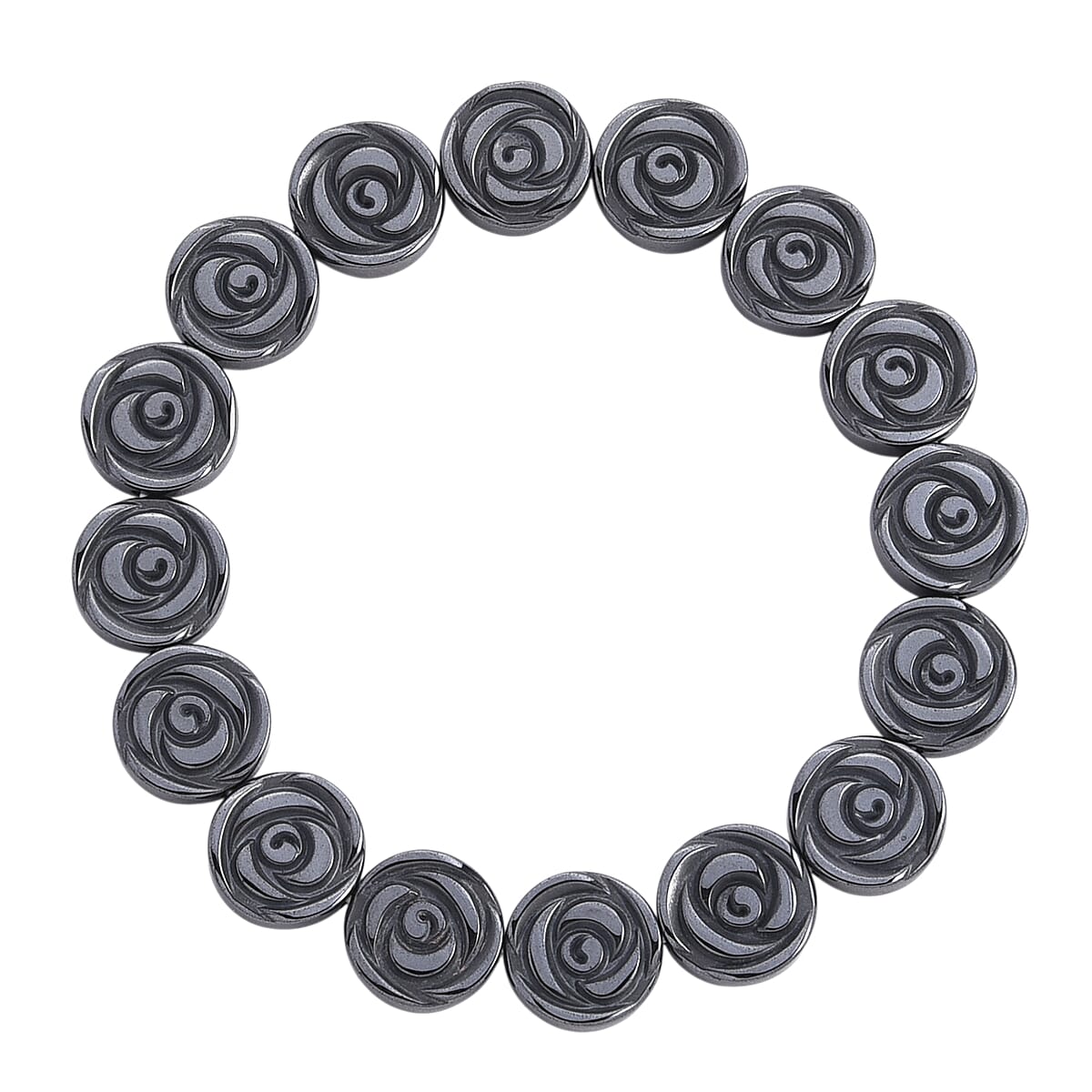 Doorbuster Hematite 127.50 ctw Beaded Stretch Bracelet (7.25-7.75In) image number 0