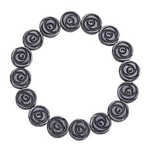 Doorbuster Hematite 127.50 ctw Beaded Stretch Bracelet (7.25-7.75In)