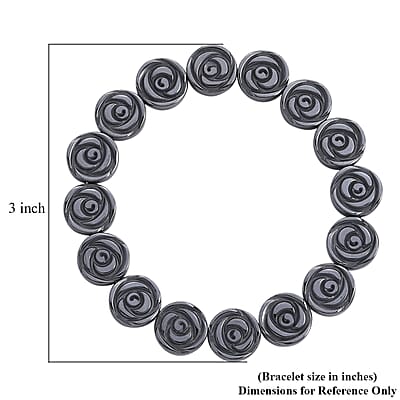 Hematite Beaded Stretch Bracelet 127.50 ctw (7.25-7.75 Inches)