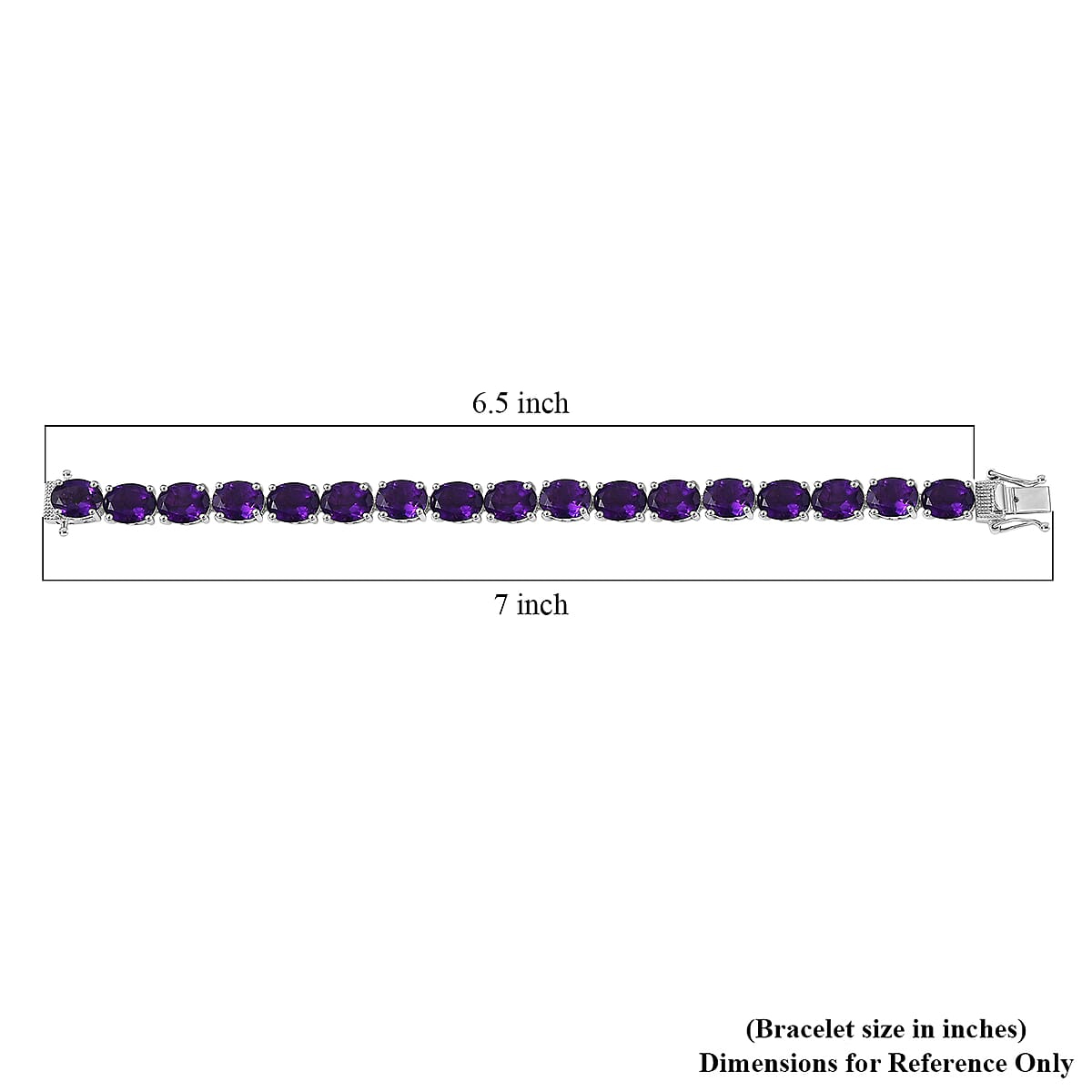 EverTrue African Amethyst 35.70 ctw Vintage Romance Bracelet in Platinum Bond (6.50 In) image number 4