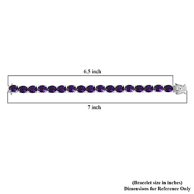 EverTrue African Amethyst Bracelet in Platinum Bond 35.70 ctw (6.50 Inches)