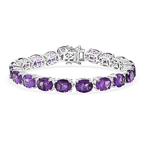 Doorbuster EverTrue African Amethyst 31.75 ctw Vintage Romance Bracelet in Platinum Bo (7.25 In) 