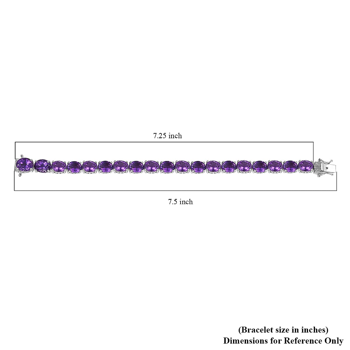 Doorbuster EverTrue African Amethyst 31.75 ctw Vintage Romance Bracelet in Platinum Bo (7.25 In)  image number 4
