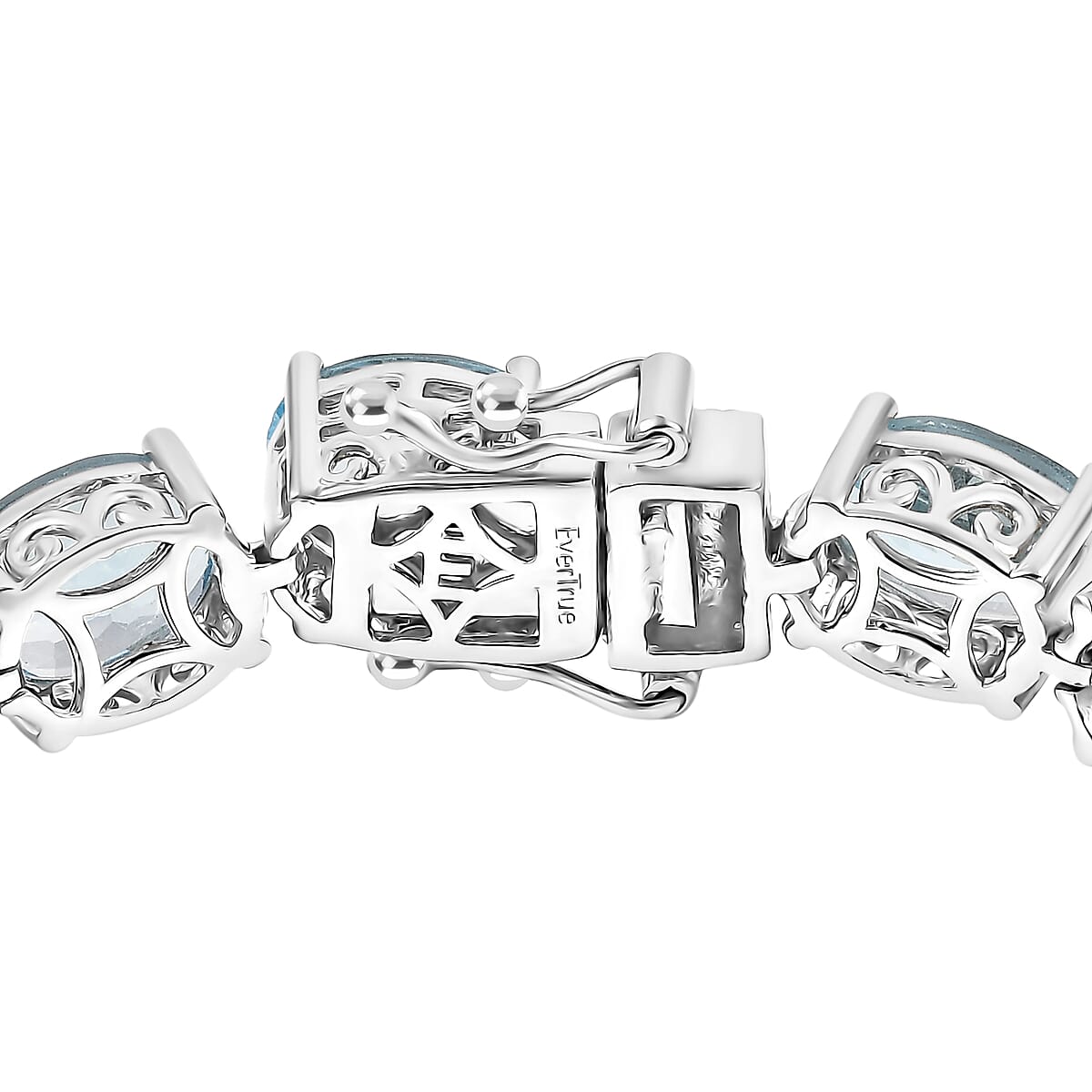 EverTrue Sky Blue Topaz 38.50 ctw Vintage Romance Bracelet in Platinum Bond (6.50 In) image number 3