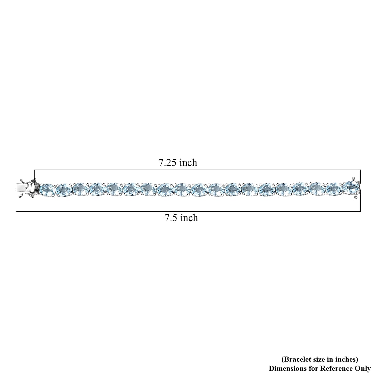 Doorbuster EverTrue Sky Blue Topaz 40.65 ctw Vintage Romance Bracelet in Platinum Bond (7.25 In) image number 4