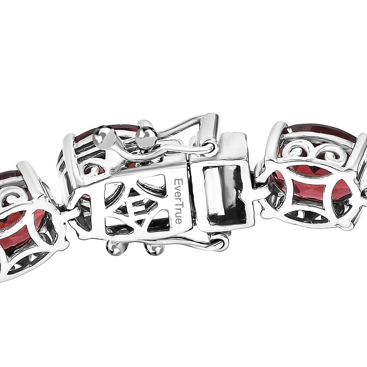 Doorbuster EverTrue Mozambique Garnet 35.70 ctw Vintage Romance Bracelet in Platinum Bond (6.50 In) image number 3