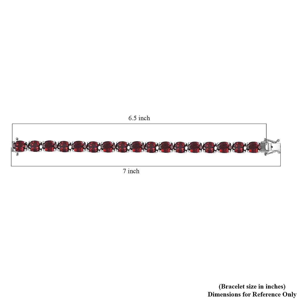 Doorbuster EverTrue Mozambique Garnet 35.70 ctw Vintage Romance Bracelet in Platinum Bond (6.50 In) image number 4