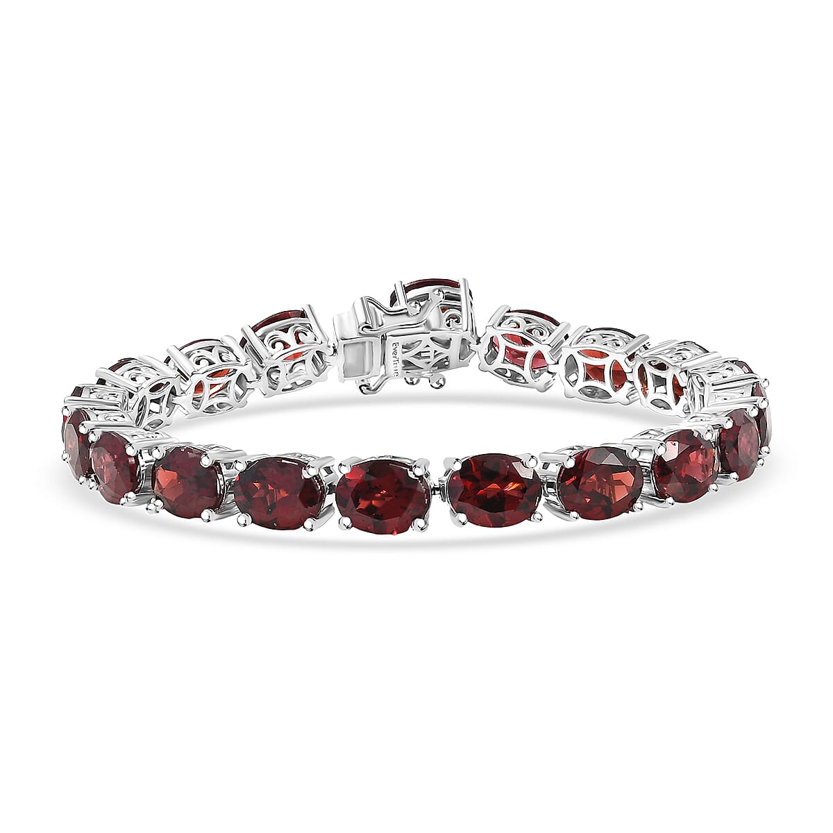 Doorbuster EverTrue Mozambique Garnet 41.50 ctw Vintage Romance Bracelet in Platinum Bond (7.25 In) image number 0