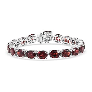 Doorbuster EverTrue Mozambique Garnet 41.50 ctw Vintage Romance Bracelet in Platinum Bond (7.25 In)
