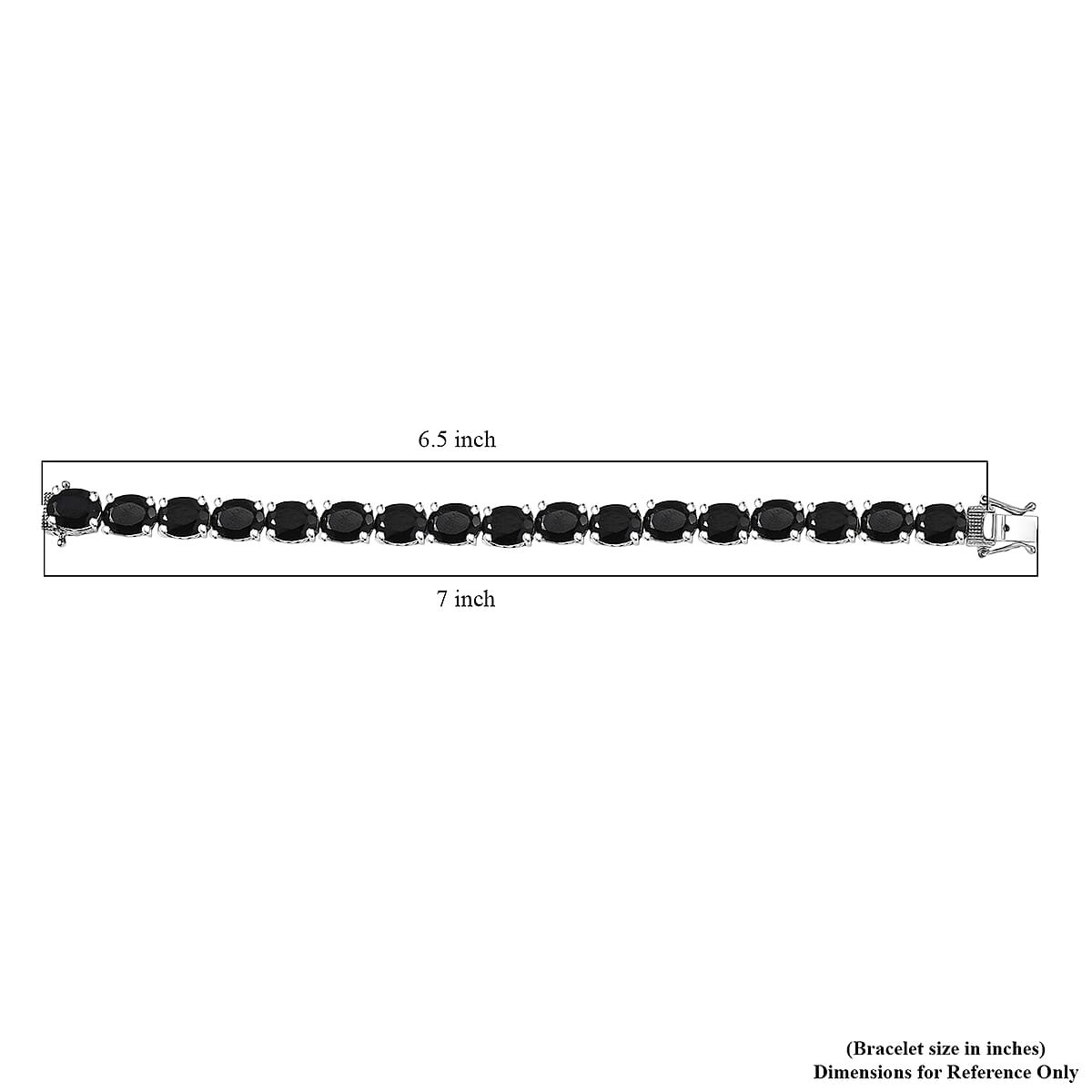 Doorbuster EverTrue Thai Black Spinel 35.70 ctw Vintage Romance Bracelet in Platinum Bond (6.50 In) image number 4