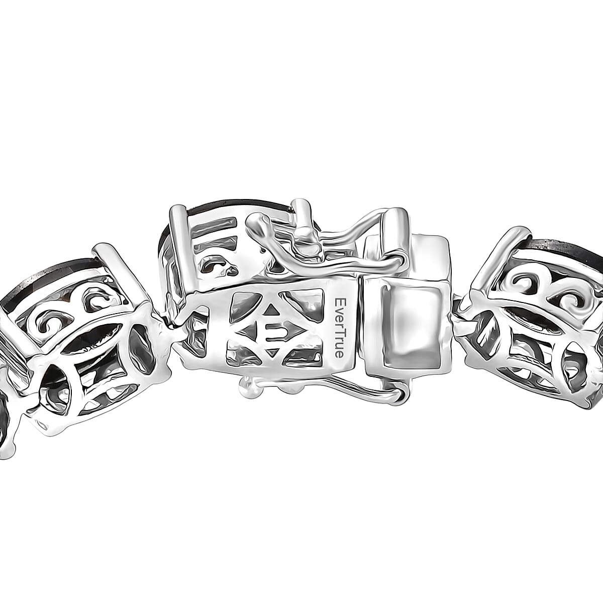 Doorbuster EverTrue Thai Black Spinel 44.25 ctw Vintage Romance Bracelet in Platinum Bond (7.25 In) image number 3