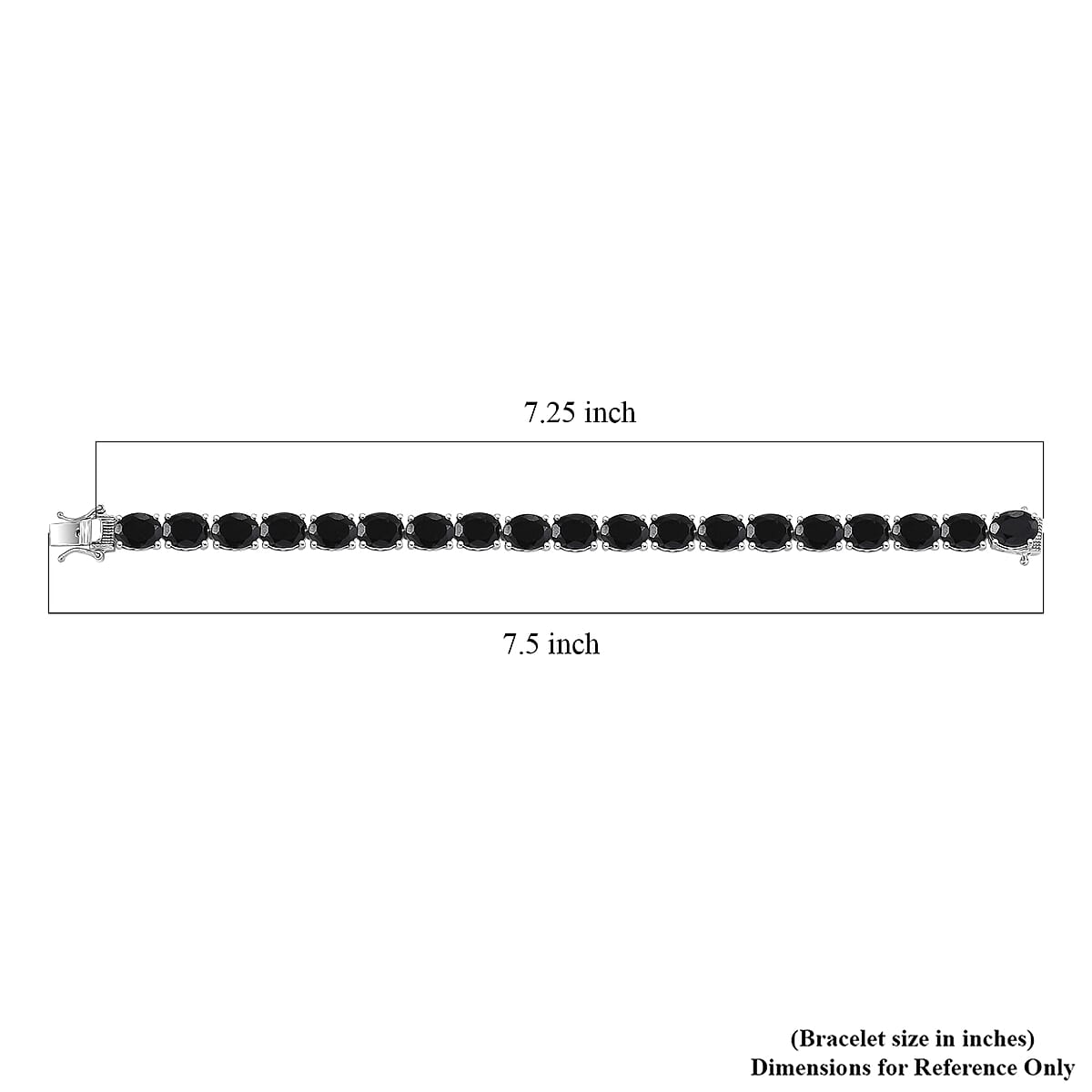 Doorbuster EverTrue Thai Black Spinel 44.25 ctw Vintage Romance Bracelet in Platinum Bond (7.25 In) image number 4