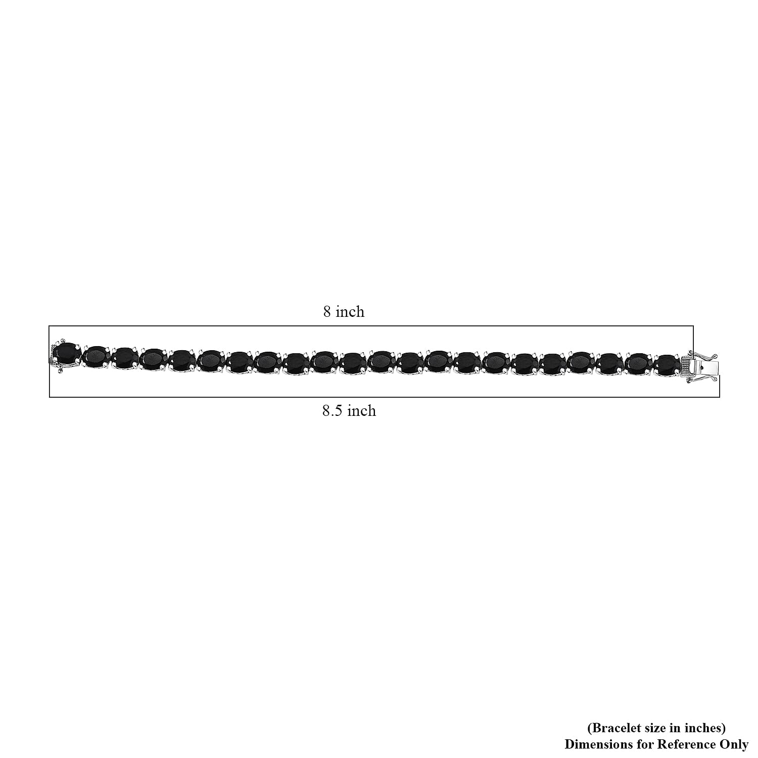 EverTrue Thai Black Spinel Bracelet in Platinum Bond 44.10 ctw (8.00 Inches)