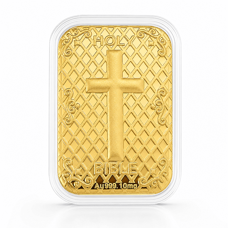 Bible Cross 24k Gold Embossed Sheet 10mg