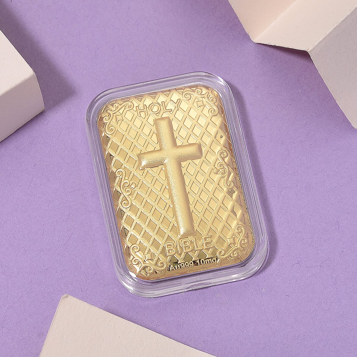 Doorbuster 24K Golden Bible Cross Emboss Sheet 31x45.5mm 10mg image number 1