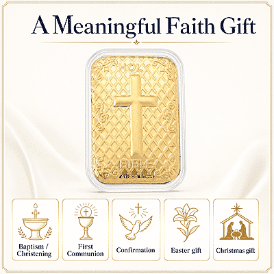 Bible Cross 24k Gold Embossed Sheet 10mg