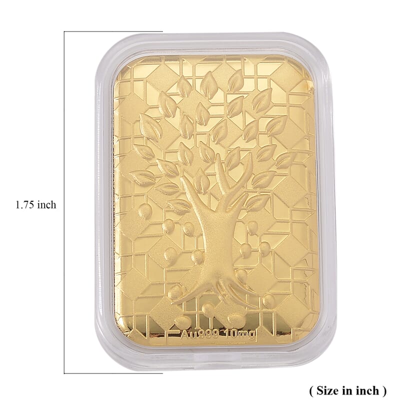 24K Golden Life of Tree Emboss Sheet 31x45.5mm 10mg